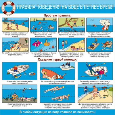 Правила безопасного поведения на водоеме в летний период